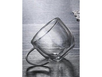 Listing 6 of 9 for Leeseph 2pcs Double Wall High Borosilicate Glass Mug With Handle Coffee Milk