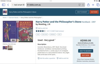 Listing 10 of 10 for Harry Potter; Philosopher’s Stone; Collectible Hardcover, Bloomsbury #2 Print.
