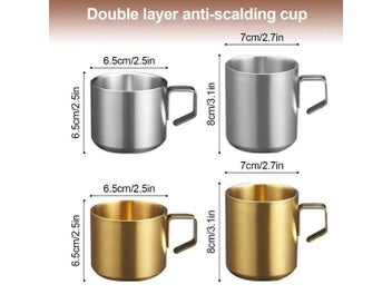 Listing 4 of 10 for Leeseph Stainless Steel Coffee Mug With Handle Camping Travel Double Wall