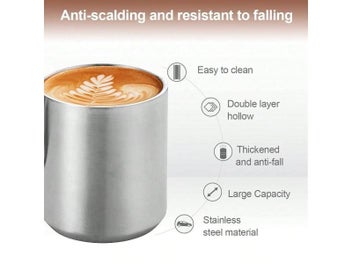 Listing 6 of 10 for Leeseph Stainless Steel Coffee Mug With Handle Camping Travel Double Wall