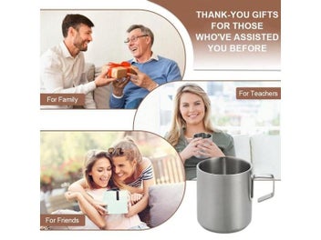 Listing 8 of 10 for Leeseph Stainless Steel Coffee Mug With Handle Camping Travel Double Wall