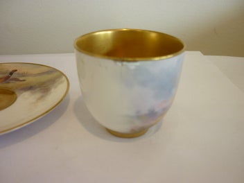 Listing 5 of 7 for PHEASANT H/ PAINTED,ROYAL WORC DEMI TASSE C & S. JAS STINTON.