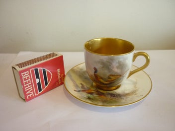 Listing 6 of 7 for PHEASANT H/ PAINTED,ROYAL WORC DEMI TASSE C & S. JAS STINTON.
