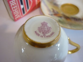 Listing 7 of 7 for PHEASANT H/ PAINTED,ROYAL WORC DEMI TASSE C & S. JAS STINTON.