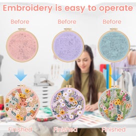 Listing 3 of 10 for 3pcs Embroidery Kit for Beginners Cross Stitch Kit with Embroidery Patterns C