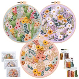 Listing 9 of 10 for 3pcs Embroidery Kit for Beginners Cross Stitch Kit with Embroidery Patterns C