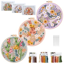 Listing 10 of 10 for 3pcs Embroidery Kit for Beginners Cross Stitch Kit with Embroidery Patterns C