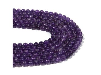 Listing 3 of 8 for Natural Stone Amethysts Crystal Beads Round Loose Spacer 5A Bead For Jewelry