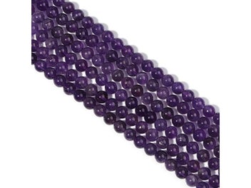 Listing 4 of 8 for Natural Stone Amethysts Crystal Beads Round Loose Spacer 5A Bead For Jewelry