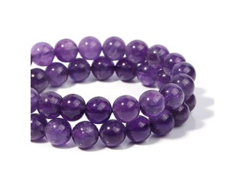 Listing 5 of 8 for Natural Stone Amethysts Crystal Beads Round Loose Spacer 5A Bead For Jewelry