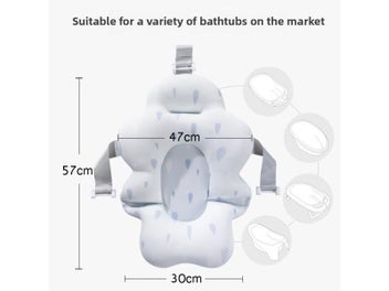 Listing 8 of 10 for Baby Shower Bath Tub Pad Non-Slip Bathtub Mat Newborn Safe Security Bath