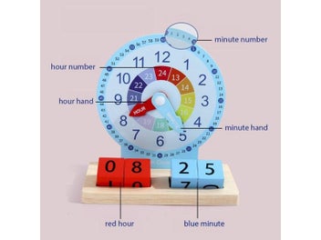 Listing 3 of 9 for Children Montessori Clock Educational Toys Hour Minute Second Cognition Clock