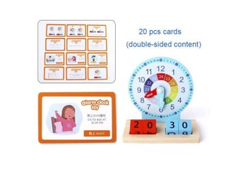 Listing 6 of 9 for Children Montessori Clock Educational Toys Hour Minute Second Cognition Clock