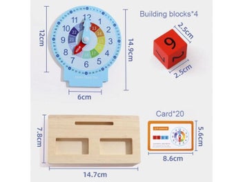 Listing 7 of 9 for Children Montessori Clock Educational Toys Hour Minute Second Cognition Clock