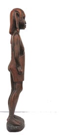 Listing 4 of 11 for Vintage Hand Carved African Wood Sculpted Warrior, Imposing Sculpture 48cm tall