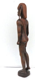 Listing 5 of 11 for Vintage Hand Carved African Wood Sculpted Warrior, Imposing Sculpture 48cm tall