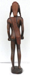 Listing 6 of 11 for Vintage Hand Carved African Wood Sculpted Warrior, Imposing Sculpture 48cm tall