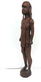 Listing 11 of 11 for Vintage Hand Carved African Wood Sculpted Warrior, Imposing Sculpture 48cm tall