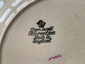 Listing 5 of 7 for Crown Ducal “Florentine” Square Plate – Embossed Floral, 21.5 cm