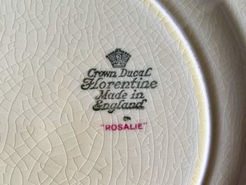 Listing 5 of 9 for Crown Ducal “Florentine” Plate – Embossed Floral, 22.5 cm