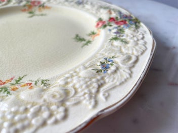 Listing 7 of 9 for Crown Ducal “Florentine” Plate – Embossed Floral, 22.5 cm