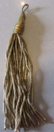 Listing 8 of 10 for Two Remnants of Very Vintage Beaded Glass Trim & Large Bullion Work Tassle