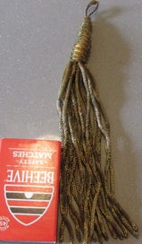 Listing 10 of 10 for Two Remnants of Very Vintage Beaded Glass Trim & Large Bullion Work Tassle