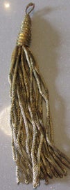 Listing 9 of 10 for Two Remnants of Very Vintage Beaded Glass Trim & Large Bullion Work Tassle