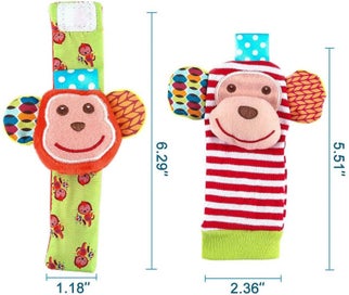 Listing 5 of 8 for 4 Pack Baby Socks Toys, Baby Feet and Fingers Socks Set, Design with Monkey a