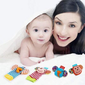 Listing 7 of 8 for 4 Pack Baby Socks Toys, Baby Feet and Fingers Socks Set, Design with Monkey a