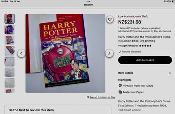 Listing 7 of 10 for Harry Potter; Philosopher’s Stone, Hardcover #3 Print, GB.