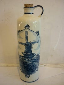 Listing 1 of 5 for DELFT BLUE & WHITE VINTAGE BOTTLE H/PAINTED
