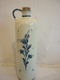 Listing 2 of 5 for DELFT BLUE & WHITE VINTAGE BOTTLE H/PAINTED