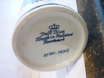 Listing 5 of 5 for DELFT BLUE & WHITE VINTAGE BOTTLE H/PAINTED