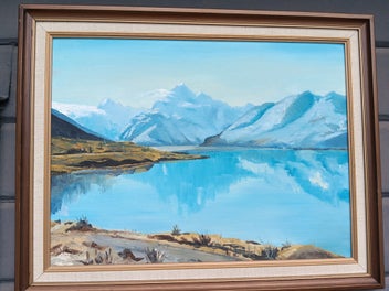 Listing 4 of 8 for Oil on Board Overlooking Lake Pukaki Aoraki/Mount Cook W D Bond 1985