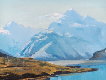 Listing 2 of 8 for Oil on Board Overlooking Lake Pukaki Aoraki/Mount Cook W D Bond 1985
