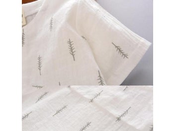 Listing 7 of 11 for Summer Toddler Baby Boy Set Kids Boys Clothes Sets Cotton Linen Print Short