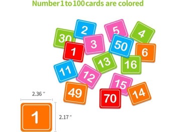 Listing 4 of 10 for 120 Pockets Hundred Pocket Chart With 150 Pieces Double-Sided Number Cards