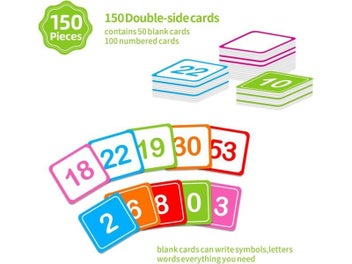 Listing 5 of 10 for 120 Pockets Hundred Pocket Chart With 150 Pieces Double-Sided Number Cards