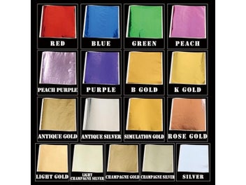 Listing 3 of 10 for Taiwan Gold Leaf Imitation Foils Gilded Paper Colorful Leaf Shiny Decoration