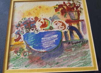 Listing 7 of 13 for +++ VIBRANT " RHONDA CAMPBELL '97" STILL LIFE PAINTING +++