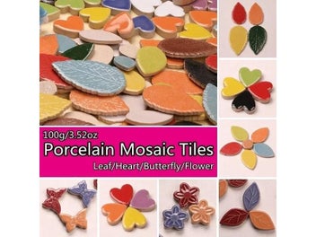 Listing 3 of 8 for [Clearance Before Chinese New Year]100g/3.52oz Leaves Porcelain Mosaic Tiles