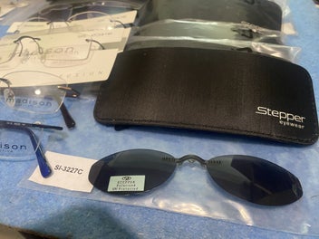 Listing 5 of 5 for Bulk Eyewear Lot - Madison Titanium & Stepper Rimless Glasses Frames + Clip-ons