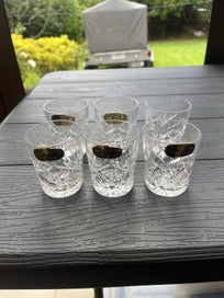 Listing 2 of 5 for Set of 6 Julia Crystal whiskey glasses and 1 Bohemia Crystal Sugar/Honey Pot
