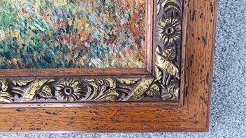 Listing 4 of 8 for Impressionist-Style Landscape Painting – Ornate Gilt Wood Frame – 79 × 70 cm