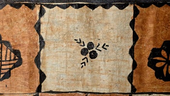 Listing 4 of 6 for South Pacific Tapa Motif Wall Hanging – Hand painted