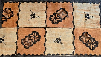 Listing 2 of 6 for South Pacific Tapa Motif Wall Hanging – Hand painted
