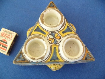 Listing 2 of 14 for Circa 1690 Delft polychrome inkwell - rare