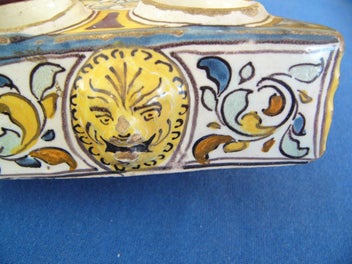 Listing 7 of 14 for Circa 1690 Delft polychrome inkwell - rare