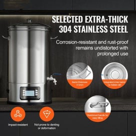 Listing 2 of 12 for Stainless Steel Home Brew Kettle Set 8Gal Beer Stock Pot with Accessories